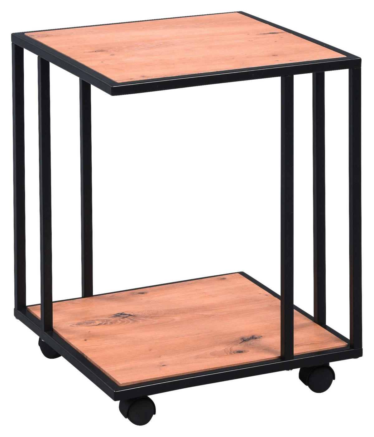 BEISTELLTISCH 40/40/51 cm Schwarz, Eichefarben quadratisch  - Eichefarben/Schwarz, Basics, Holzwerkstoff/Kunststoff (40/40/51cm)