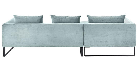 ECKSOFA in Cord Hellblau  - Schwarz/Hellblau, KONVENTIONELL, Textil/Metall (178/284cm) - Hom`in