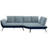 ECKSOFA  in Flachgewebe Blau  320/169 cm  - Blau/Schwarz, Design, Textil/Metall (320/169cm) - Moderano