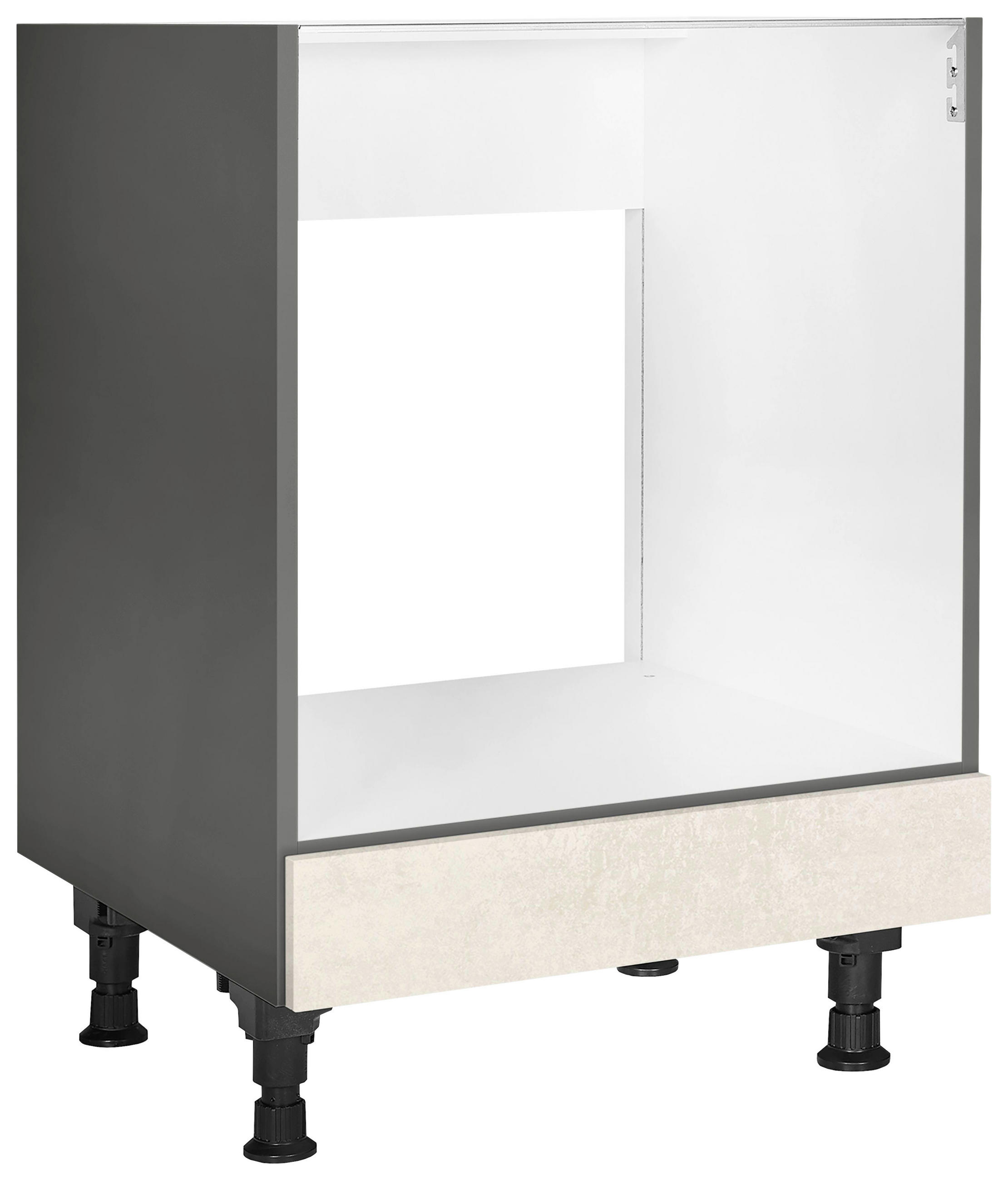 HERDUMBAUSCHRANK 60/87/56 cm  in Weiß  - Schieferfarben/Weiß, MODERN, Holzwerkstoff (60/87/56cm) - Nobilia