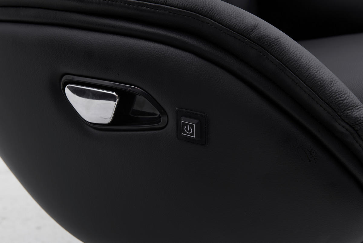 MASÁŽNE KRESLO, textil, koža, čierna - čierna/strieborná, Design, kov/koža (76/107/82cm) - Livetastic