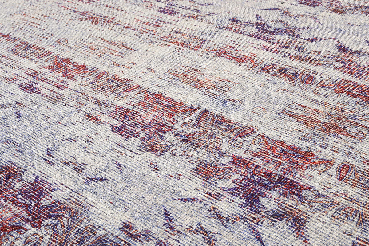 WEBTEPPICH 130/190 cm Embrace Blau, Grau, Lila, Orange  - Blau/Lila, KONVENTIONELL, Textil (130/190cm) - WECON HOME