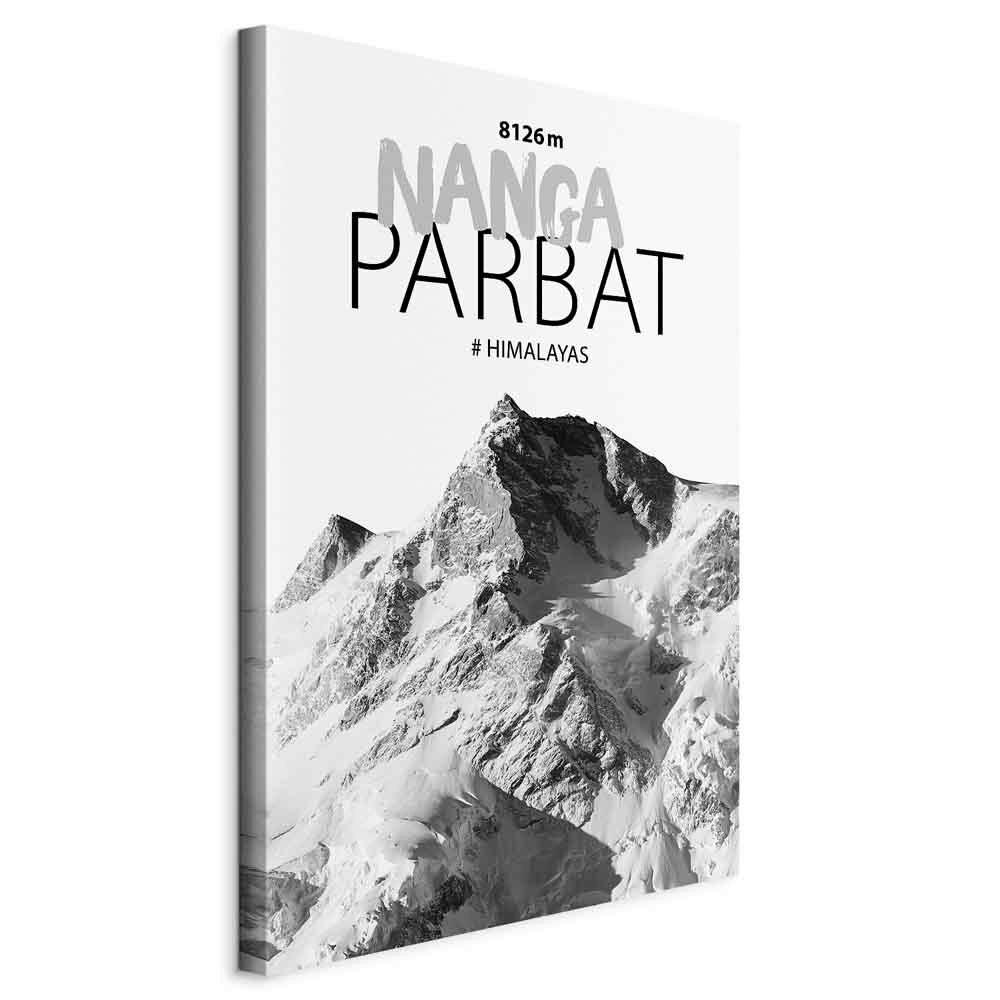 Leinwandbild Nanga Parbat Schwarz Weiß B: 60 Cm