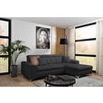 ECKSOFA Dunkelgrau Flachgewebe  - Chromfarben/Dunkelgrau, KONVENTIONELL, Textil/Metall (268/175cm) - Carryhome