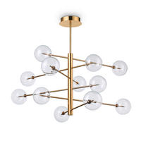 HÄNGELEUCHTE 124/90,5 cm  - Messingfarben, Design, Glas/Metall (124/90,5cm) - Ideal Lux