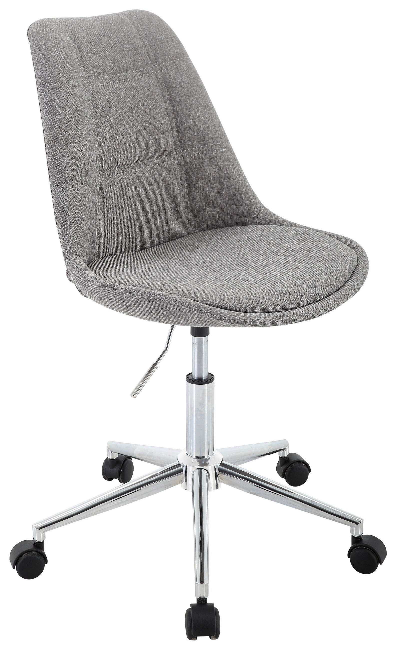 OTOČNÁ STOLIČKA PRE MLÁDEŽ, tkaná textília, chrómová, svetlosivá - svetlosivá/chrómová, Konventionell, kov/textil (49/96/56cm) - Carryhome