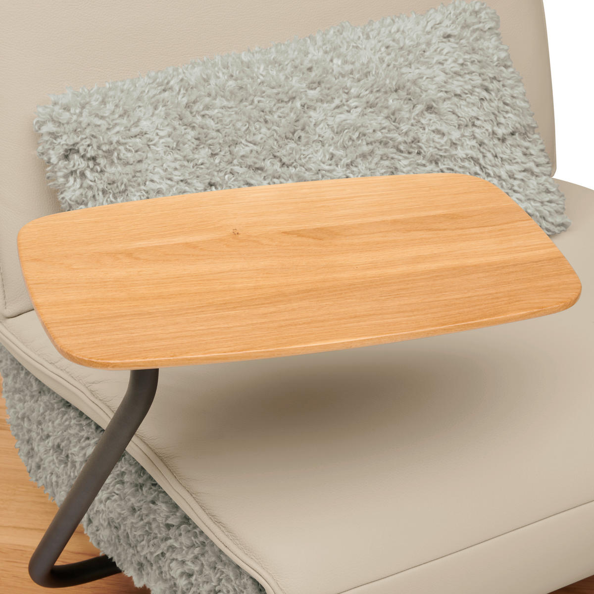 2-SITZER-SOFA  in Hochflor Echtleder Creme, Beige  - Beige/Creme, Design, Leder/Holz (240/65/104cm) - Koinor