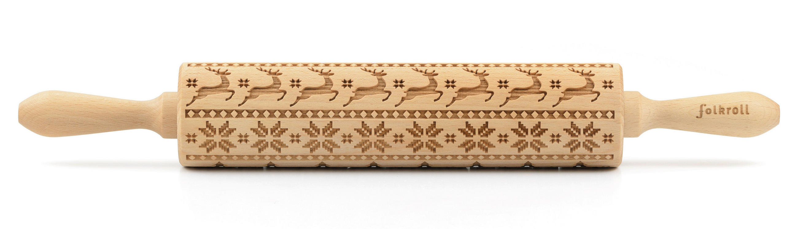 MOTIV-TEIGROLLE - Naturfarben, Basics, Holz (43/6/6cm) - Folkroll