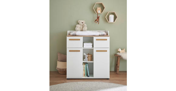 WICKELKOMMODE 89,2/100,2/70 cm  - Eiche Artisan/Weiß, Basics, Holzwerkstoff/Kunststoff (89,2/100,2/70cm) - My Baby Lou
