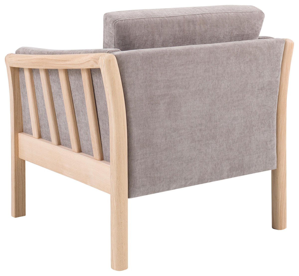 SESSEL Chenille Hellgrau    - Eichefarben/Hellgrau, Design, Holz/Textil (87/79/82cm)
