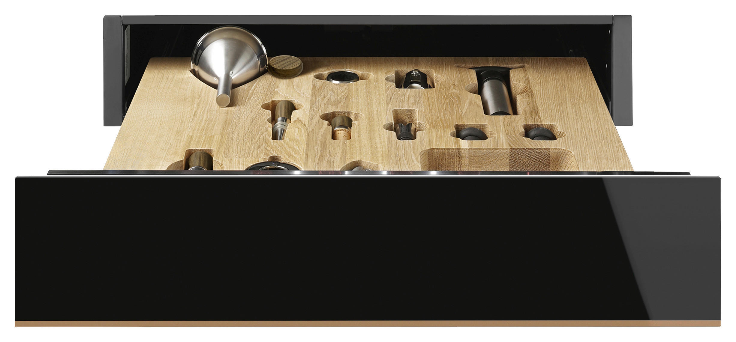 SCHUBLADE 59,7/13,5/53,8 cm   - Schwarz, Basics, Glas/Holz (59,7/13,5/53,8cm) - SMEG