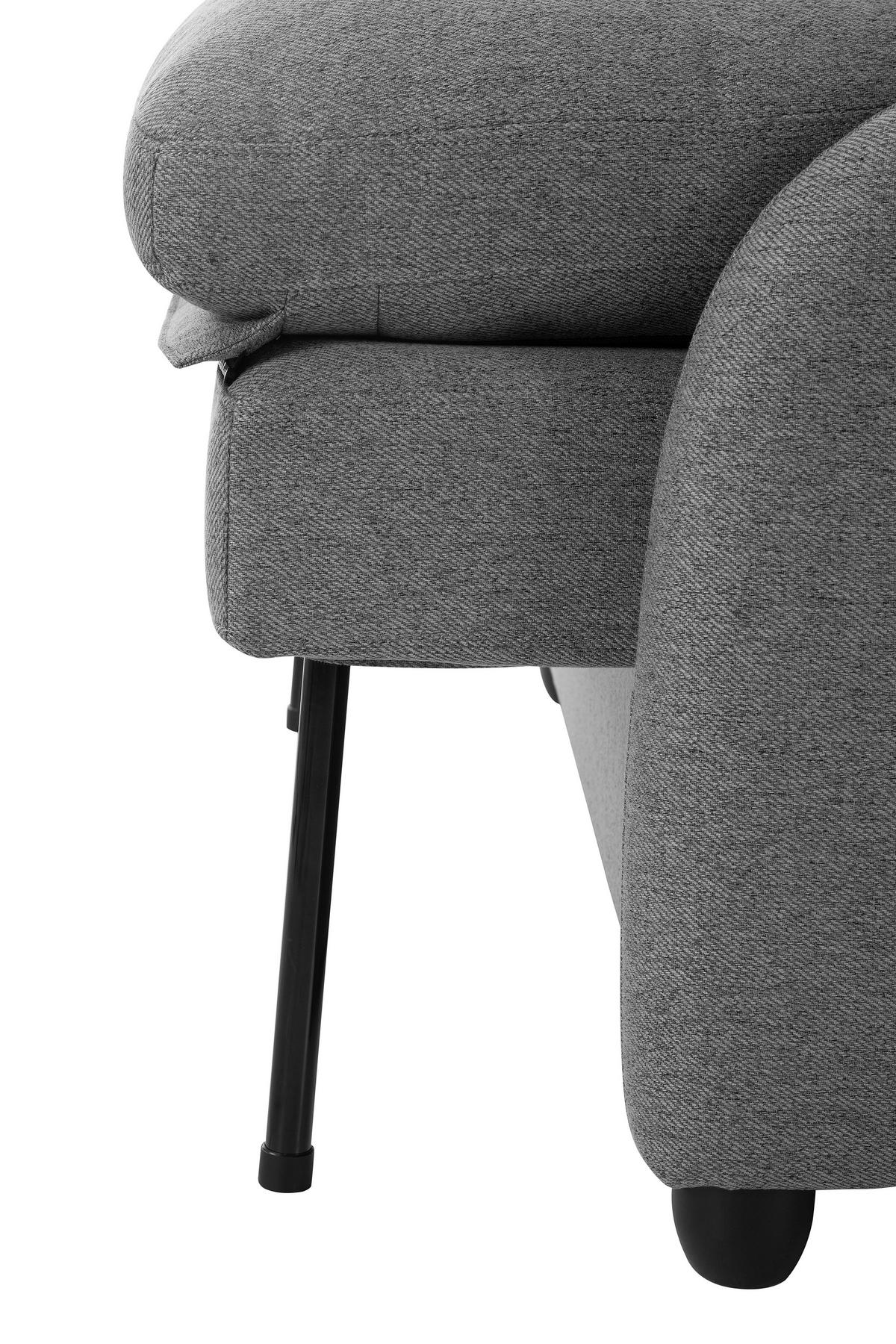SCHLAFSESSEL Leinenoptik Dunkelgrau    - Dunkelgrau/Schwarz, Design, Kunststoff/Textil (102/94/95cm) - Livetastic