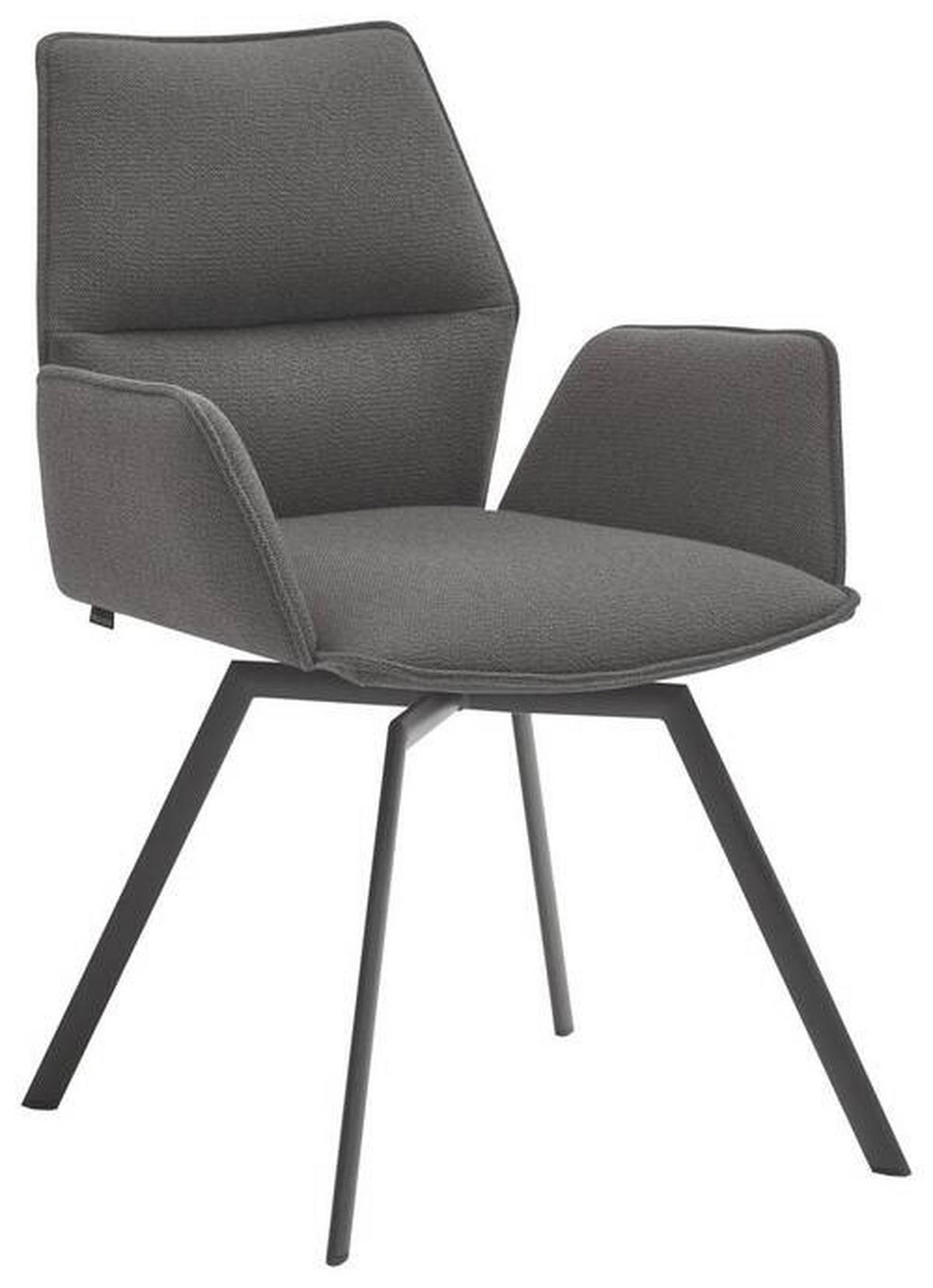 ARMLEHNSTUHL drehbar  in Stahl  - Anthrazit/Hellgrau, Design, Textil/Metall (63/86/60cm) - Venjakob