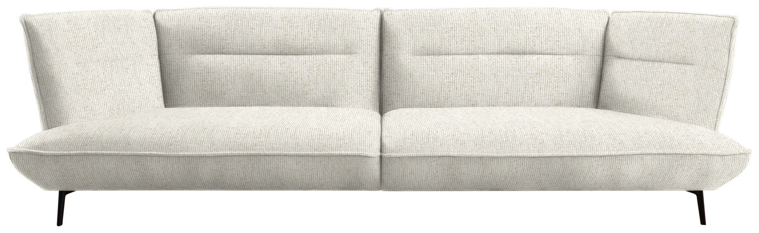 MEGASOFA in Flachgewebe Creme  - Creme/Schwarz, Design, Holzwerkstoff/Textil (339/92/99cm) - Moderano