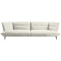 MEGASOFA in Flachgewebe Creme  - Creme/Schwarz, Design, Holzwerkstoff/Textil (339/92/99cm) - Moderano