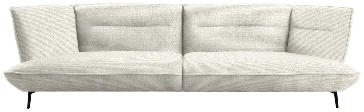 MEGASOFA in Flachgewebe Creme  - Creme/Schwarz, Design, Holzwerkstoff/Textil (339/92/99cm) - Moderano