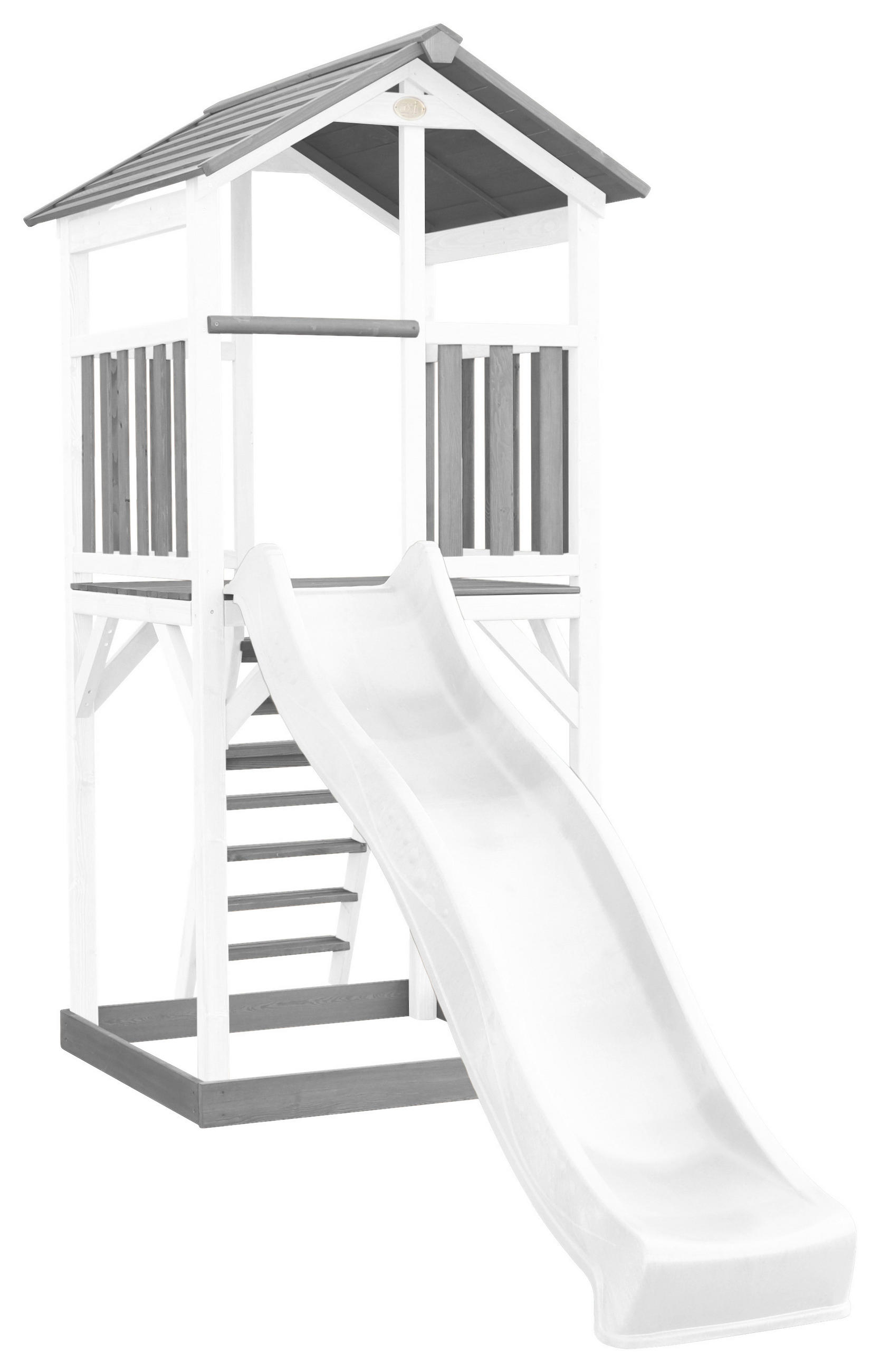 SPIELTURM 111,2/241,9/349 cm  - Weiss/Grau, Konventionell, Holz/Kunststoff (111,2/241,9/349cm)