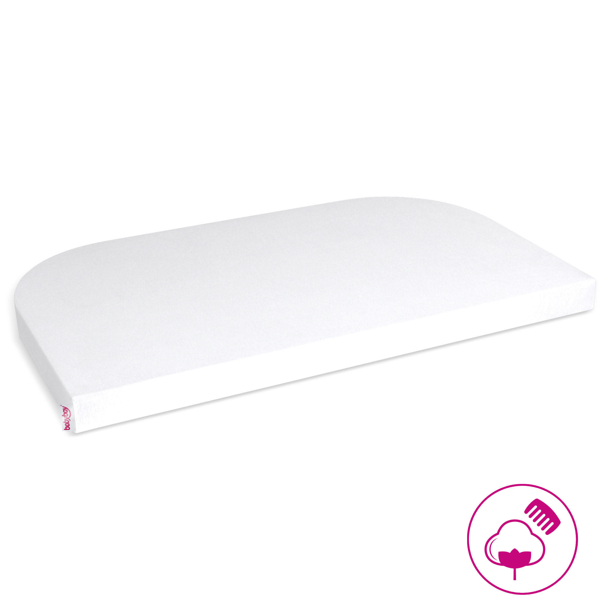 Babybay Kinderspannbetttuch Babybay Original Weiß 81x43 cm