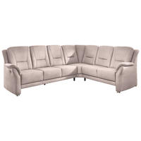 ECKSOFA in Mikrofaser Rosa  - Beige/Alufarben, Konventionell, Textil/Metall (275/223cm) - Beldomo Comfort