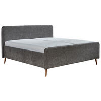 POLSTERBETT 180/200 cm  Grau  - Buchefarben/Grau, Konventionell, Holz/Holzwerkstoff (180/200cm) - Carryhome