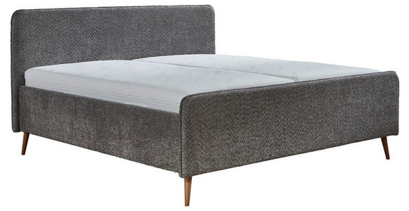 POLSTERBETT Grau 160/200 cm  - Buchefarben/Grau, KONVENTIONELL, Holz/Holzwerkstoff (160/200cm) - Carryhome