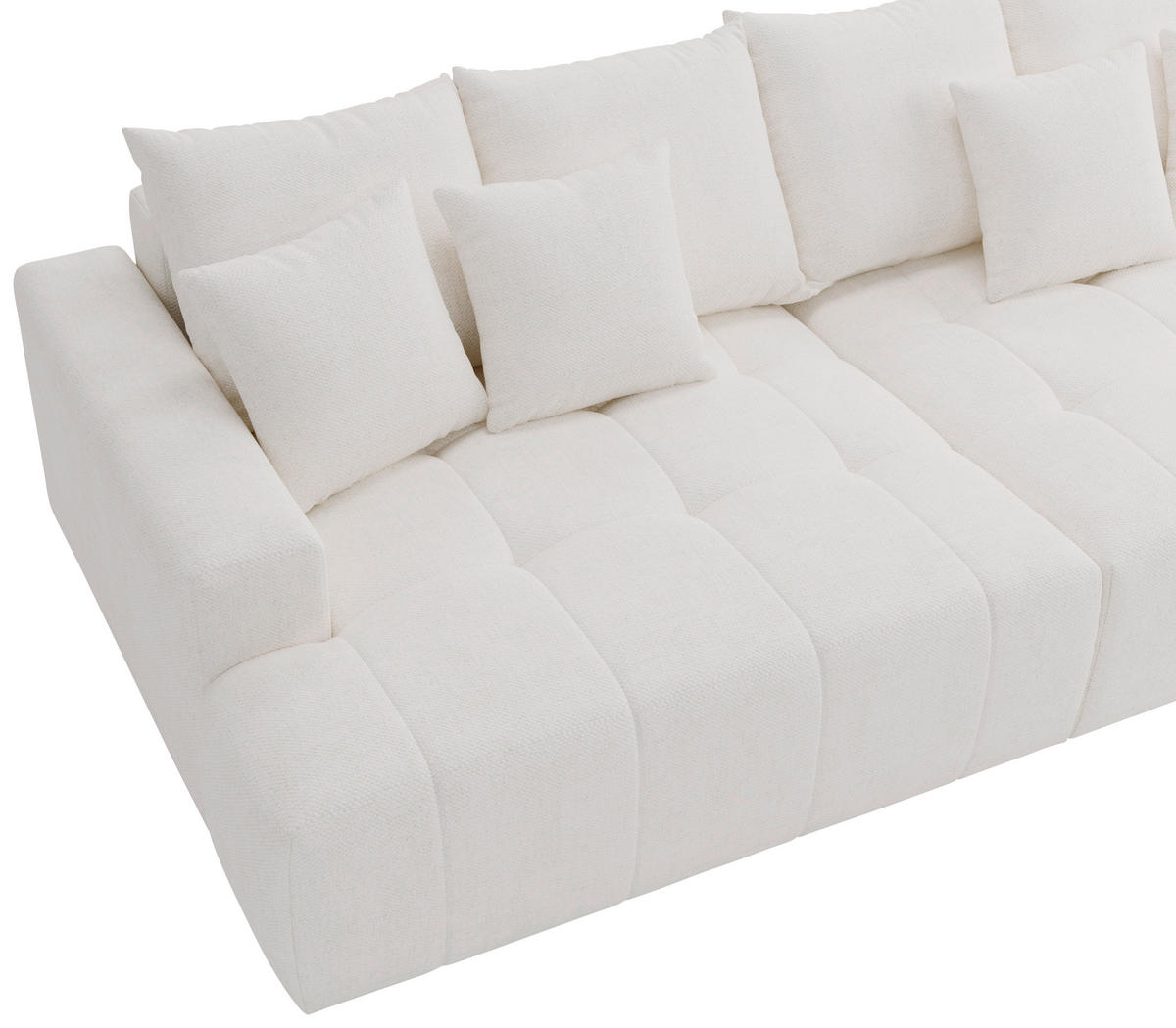 BIGSOFA Chenille Elfenbein  - Elfenbein/Schwarz, Design, Kunststoff/Textil (270cm) - Livetastic