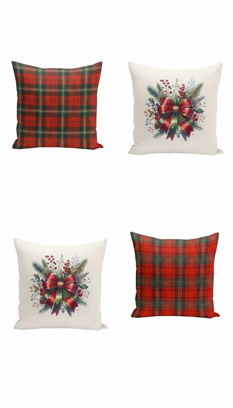KISSENBEZUG-SET Artfchrst4-86 43/43 cm  - Multicolor, Basics, Textil (43/43cm) - X-Mas