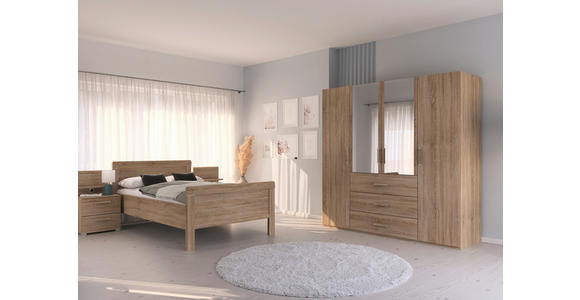 BETT 180/200 cm  in Sonoma Eiche  - Sonoma Eiche, Design, Holzwerkstoff (180/200cm) - Novel