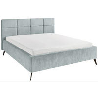 POLSTERBETT 140/200 cm,  in Hellblau,  - Schwarz/Hellblau, KONVENTIONELL, Textil/Metall (140/200cm) - SetOne by Musterring