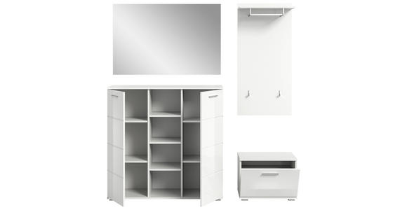 GARDEROBE in 180/191/37 cm - Weiß Hochglanz/Weiß, Design, Glas/Holzwerkstoff (180/191/37cm) - Xora
