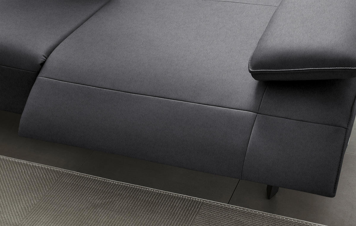 ECKSOFA  in Echtleder Dunkelgrau  230/290 cm  - Dunkelgrau/Anthrazit, Design, Leder/Metall (230/290cm) - Johann Jakob