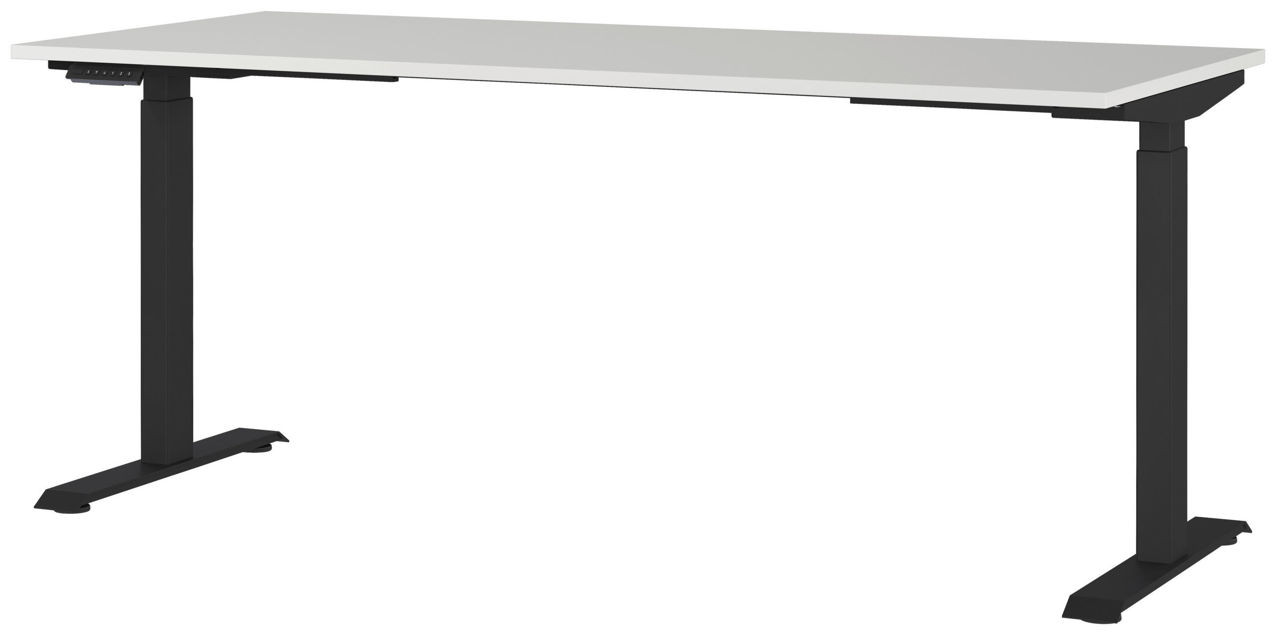Novel Schreibtisch Hellgrau, Schwarz 80x72-118x180 cm