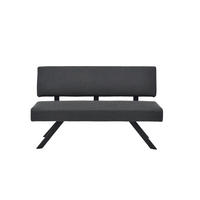 SITZBANK Dunkelgrau  - Dunkelgrau/Schwarz, MODERN, Textil/Metall (138/83/60cm) - MID.YOU