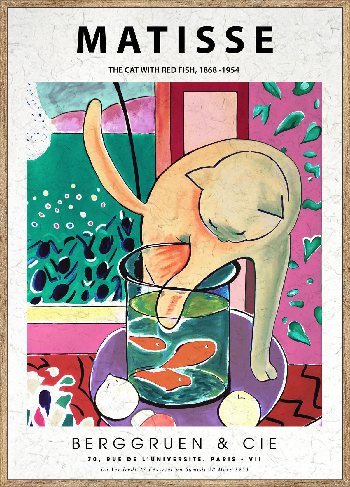 UMETNIŠKI POTISK  51,2/71,2 cm   - barve hrasta/večbarvno, Basics, papir/leseni material (51,2/71,2cm) - Monee