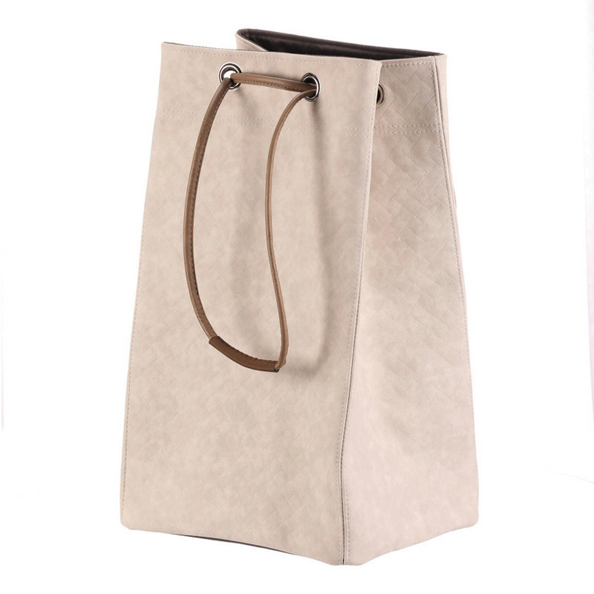 KÔŠ NA BIELIZEŇ, krémová - krémová, Basics, textil (35/27/69cm)