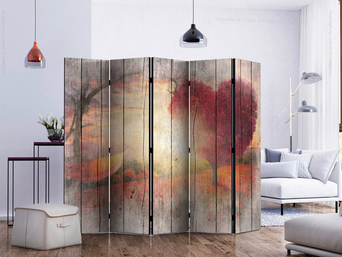 PARAVENT mit 5  Flügel - Multicolor, Basics, Holz/Textil (225/172/3cm) - artgeist