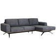 ECKSOFA in Struktur Graphitfarben  - Schwarz/Graphitfarben, Design, Textil/Metall (262/157cm) - Novel