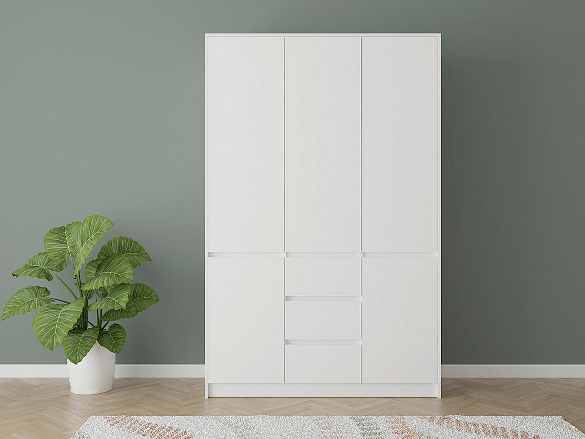 ORMAR ZA ODEĆU bela   - bela, Osnovno, pločasti materijal (133/205cm) - Xora