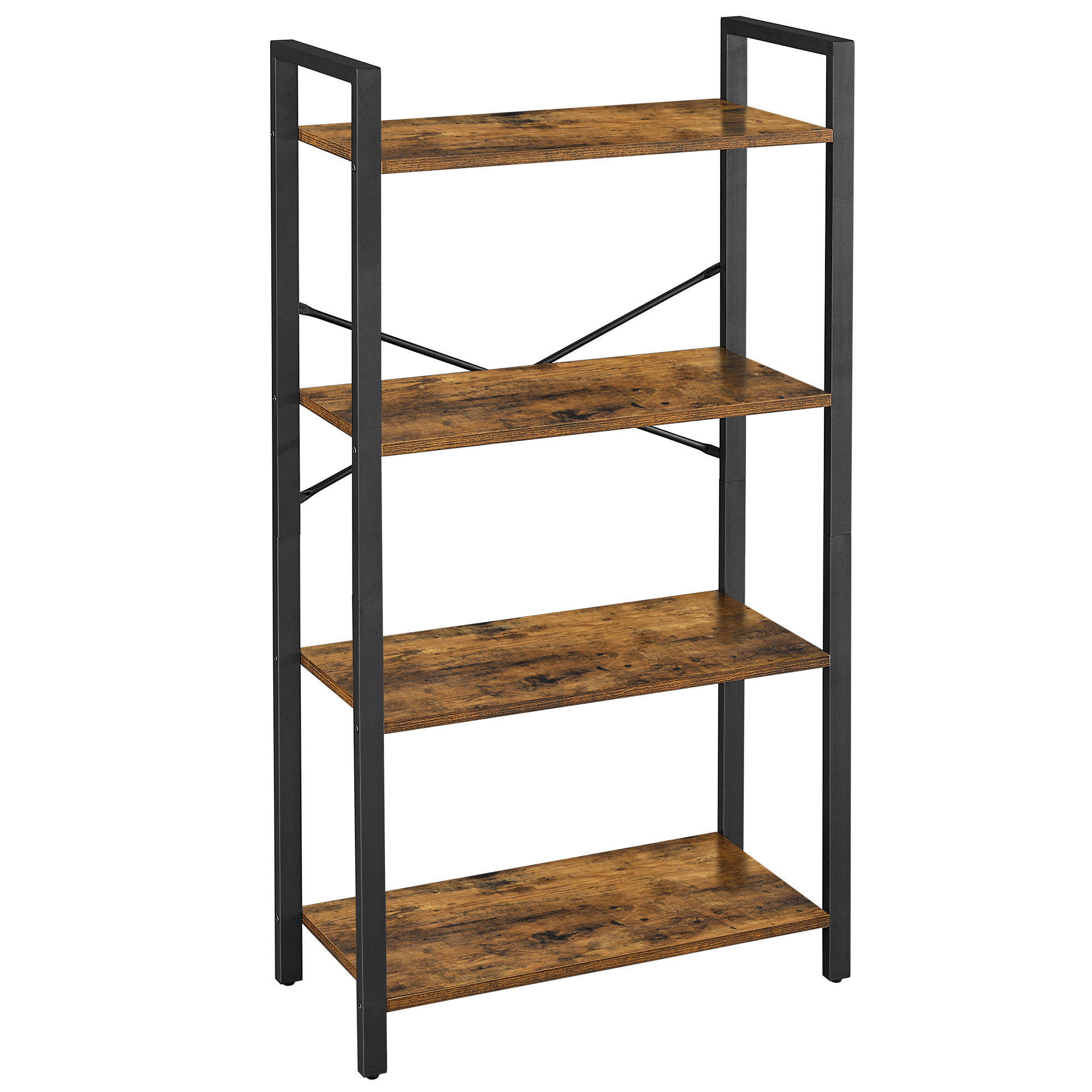 E-shop Boxxx REGÁL, hnedá, čierna, uhlíková oceľ, 66/120/30 cm