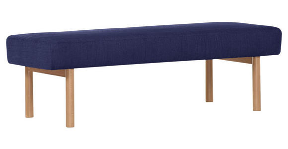 HOCKERBANK in Holz, Textil Blau - Blau/Buchefarben, KONVENTIONELL, Holz/Textil (160/50/46cm) - Cantus