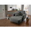 XXL-SESSEL Cord Grau    - Schwarz/Grau, Design, Textil/Metall (112/95/158cm) - Livetastic
