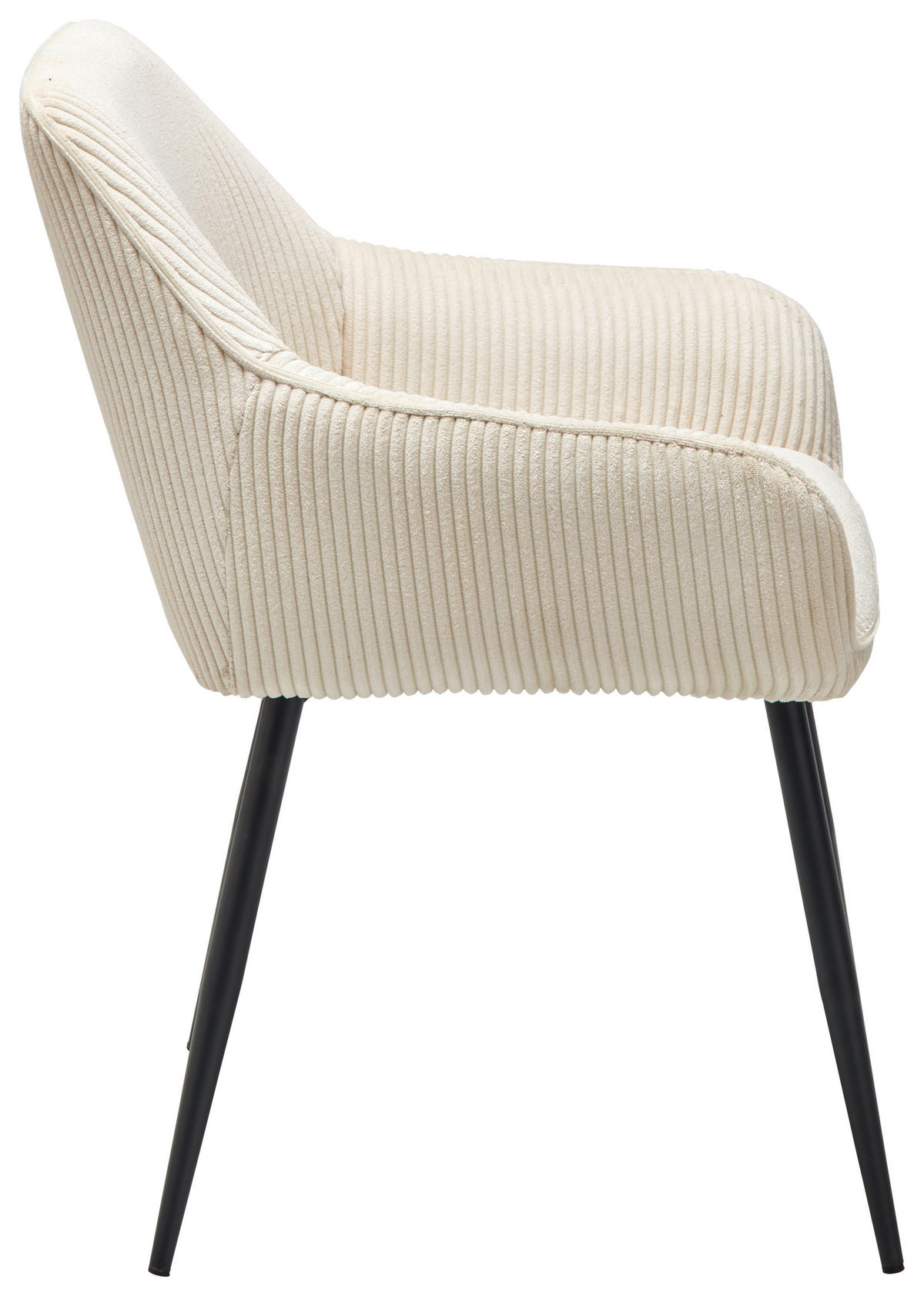 ARMLEHNSTUHL  in Eisen Cord  - Beige/Schwarz, Lifestyle, Textil/Metall (56/83/62cm) - MID.YOU