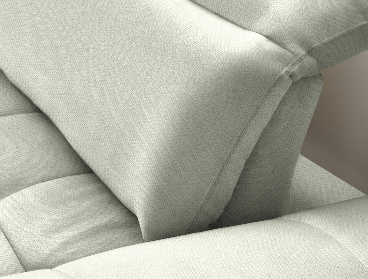 ECKSOFA in Webstoff Weiß  179-202/288 cm  - Schwarz/Weiß, Design, Textil/Metall (179-202/288cm) - Stylife