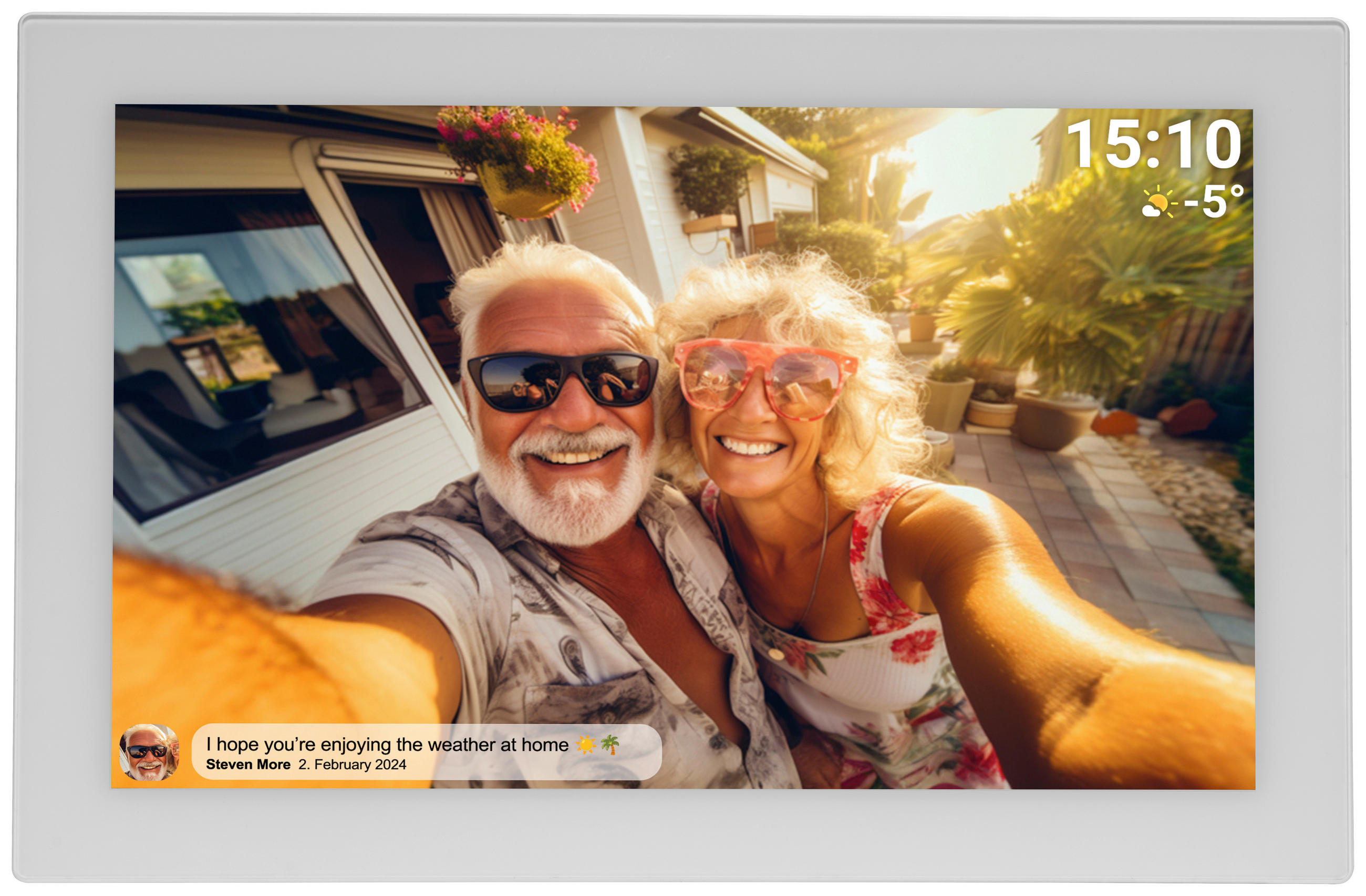 DIGITALER BILDERRAHMEN - Weiß, Design, Kunststoff (25,6/17,5/1,8cm) - DENVER