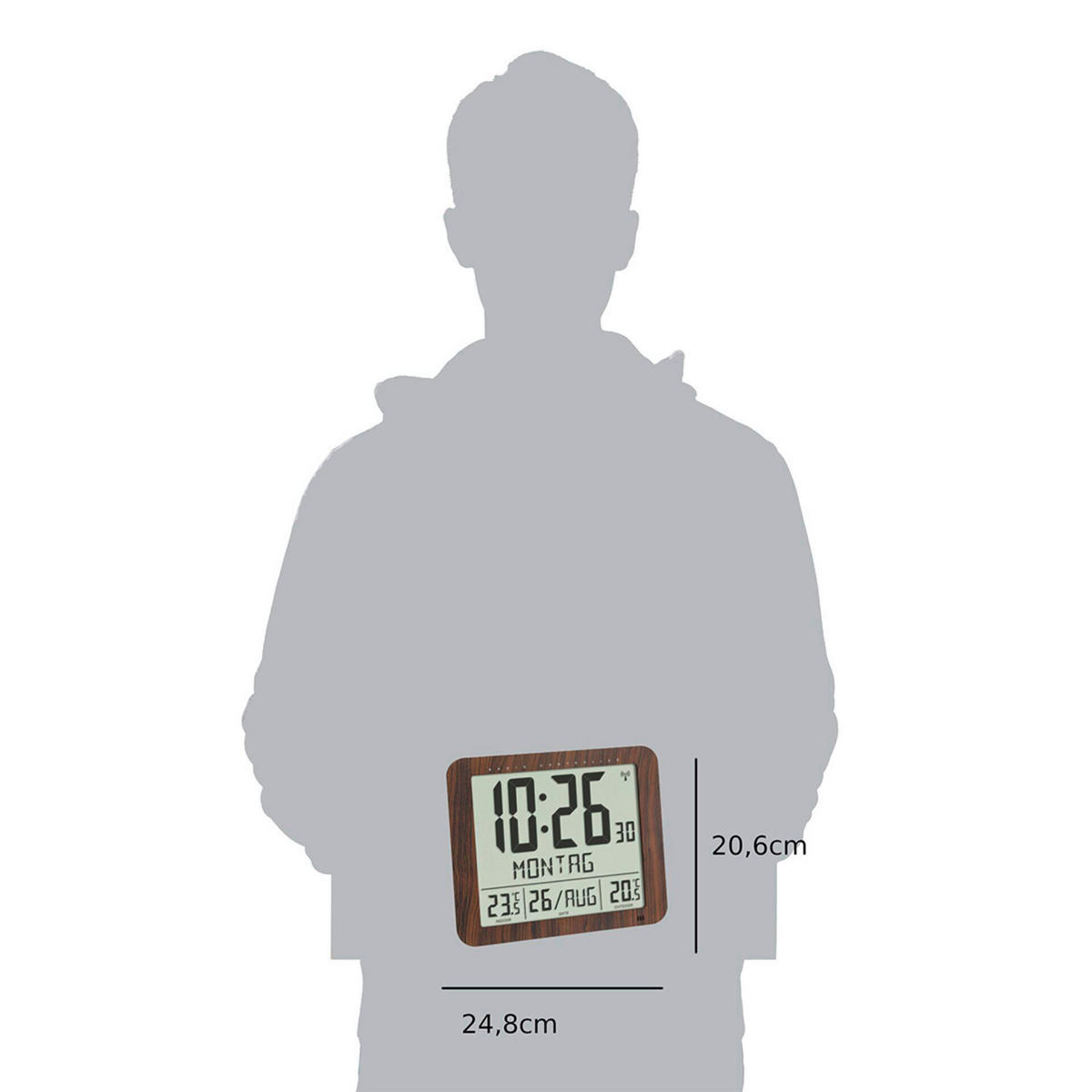 FUNKUHR 24,8/20,6/2,5 cm   - Braun, Basics, Kunststoff (24,8/20,6/2,5cm)
