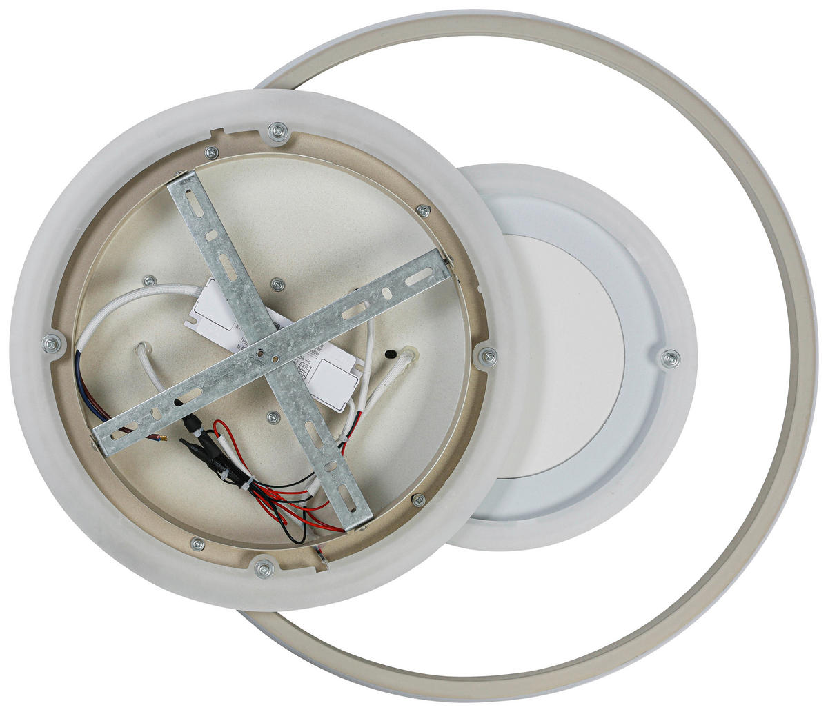 DECKENLEUCHTE 50/42,5/6,5 cm   - Sandfarben/Weiß, Trend, Kunststoff/Metall (50/42,5/6,5cm) - Novel