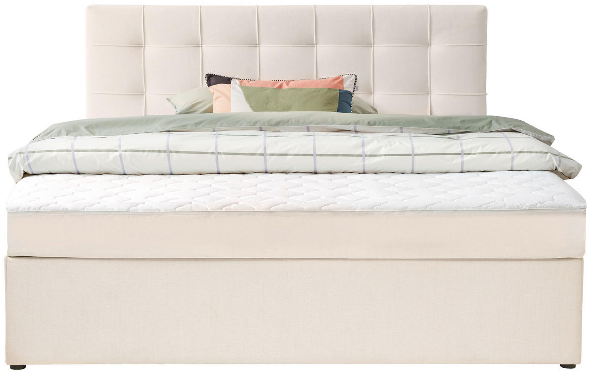 BOXBETT 180/200 cm  in Creme  - Creme, MODERN, Holz/Textil (180/200cm) - MID.YOU