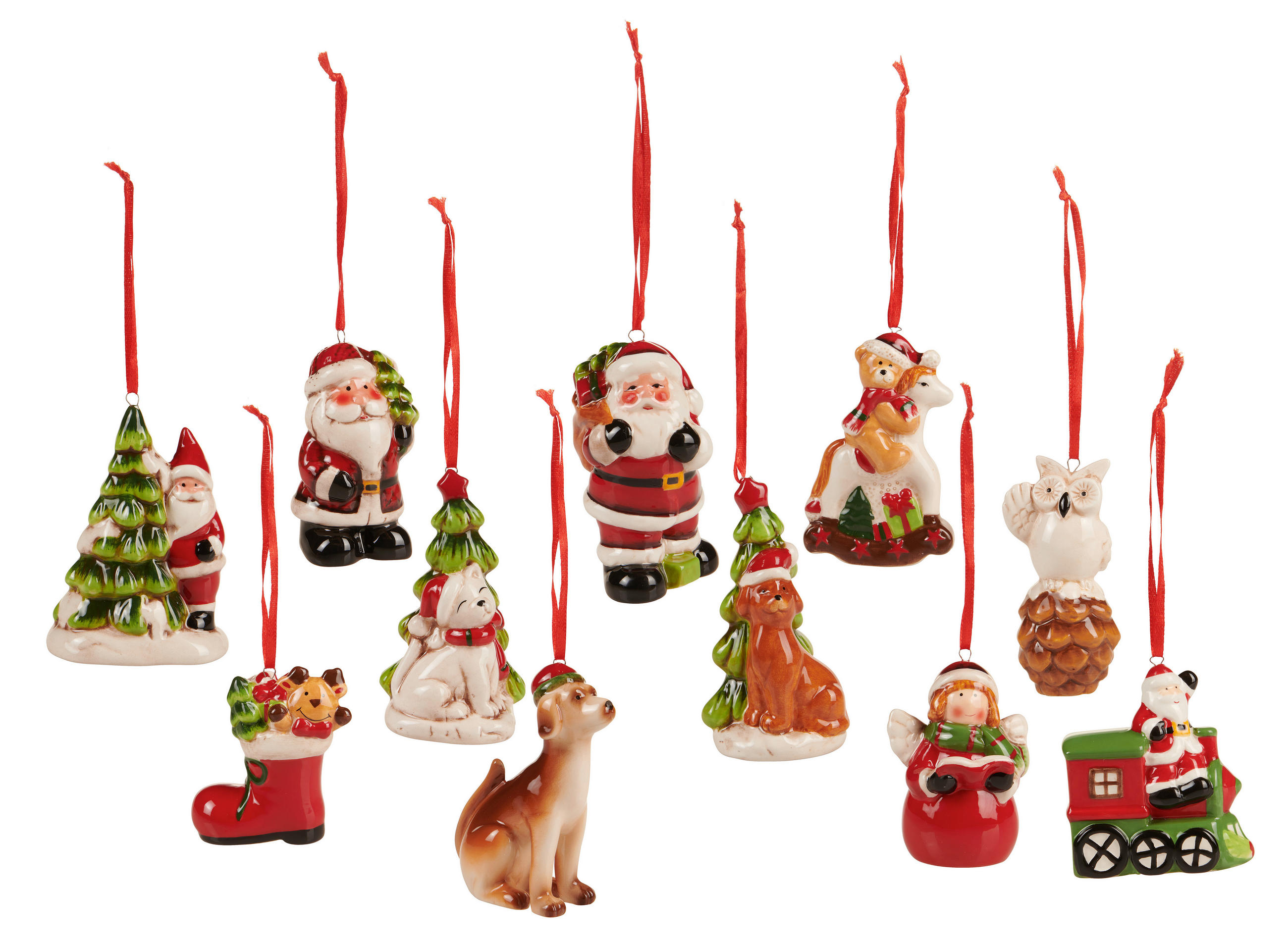 VISEĆA DEKORACIJA - bijela/zelena, Lifestyle, keramika - X-Mas