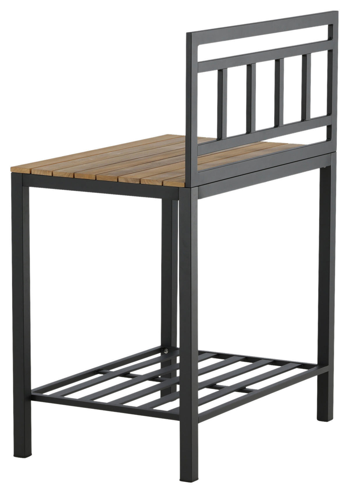 OUTDOORKÜCHE - Schwarz/Teakfarben, KONVENTIONELL, Holz/Metall (90/127/60cm) - Gardenson