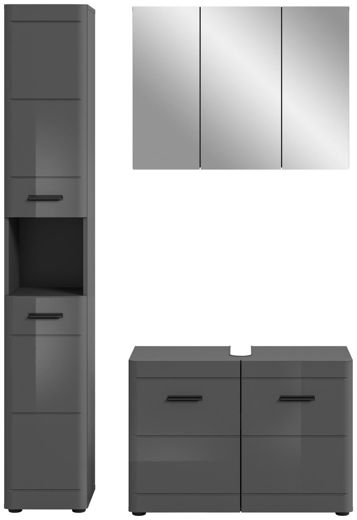 KÚPEĽŇA sivá  - čierna/sivá, Modern, kompozitné drevo/plast (110cm) - MID.YOU